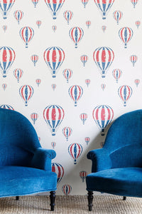 Hot Air Balloon Wallpaper in Red / White / Blue by Barneby Gates