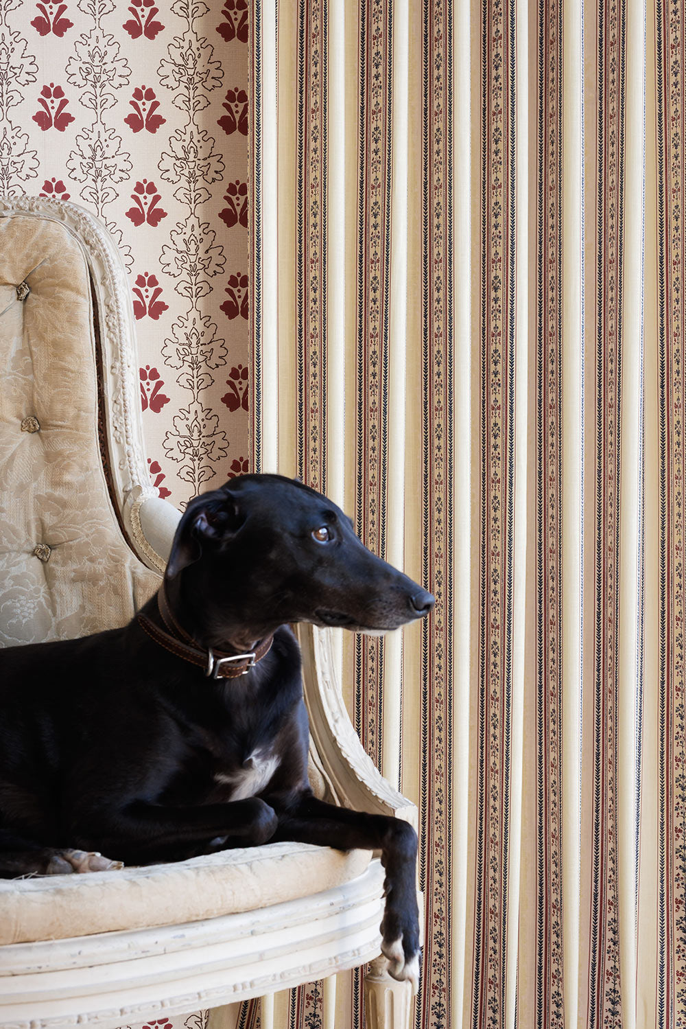 Folk Stripe Fabric in Cream by Barneby Gates