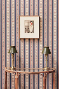 Folk Stripe Wallpaper in Navy by Barneby Gates