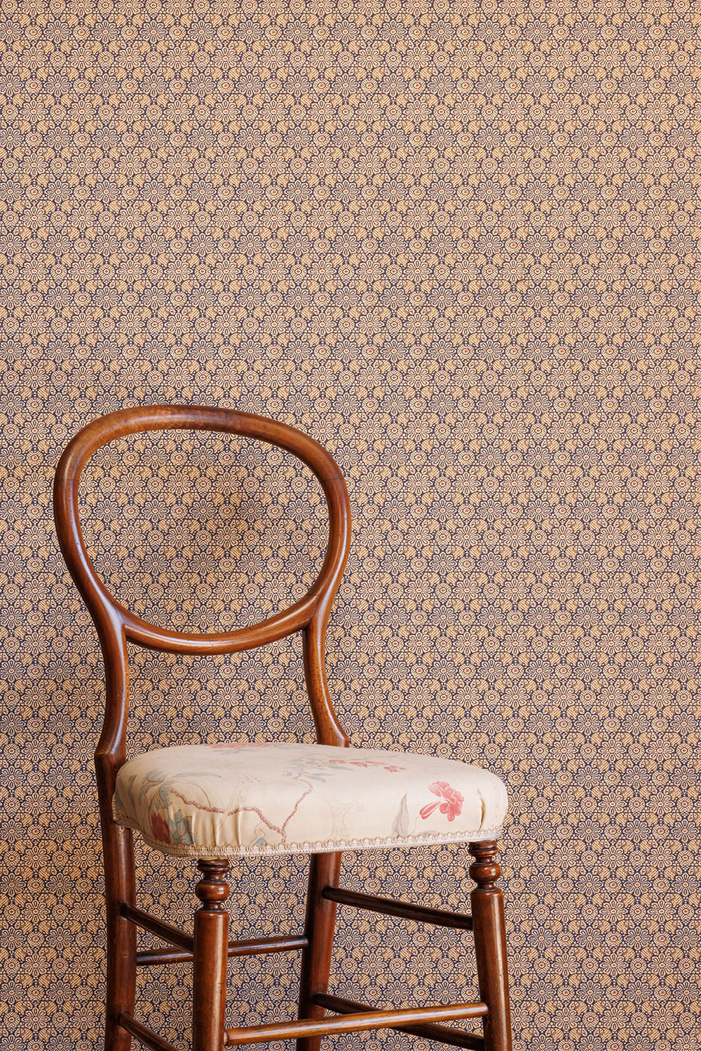 Indian Elephant Wallpaper in Vintage Blue by Barneby Gates