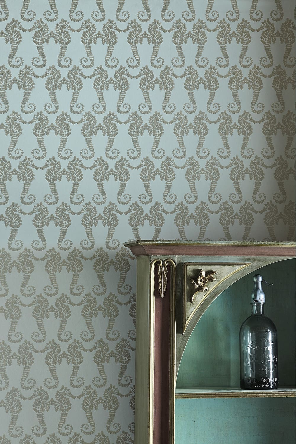 Seahorse Wallpaper in Eau de Nil by Barneby Gates