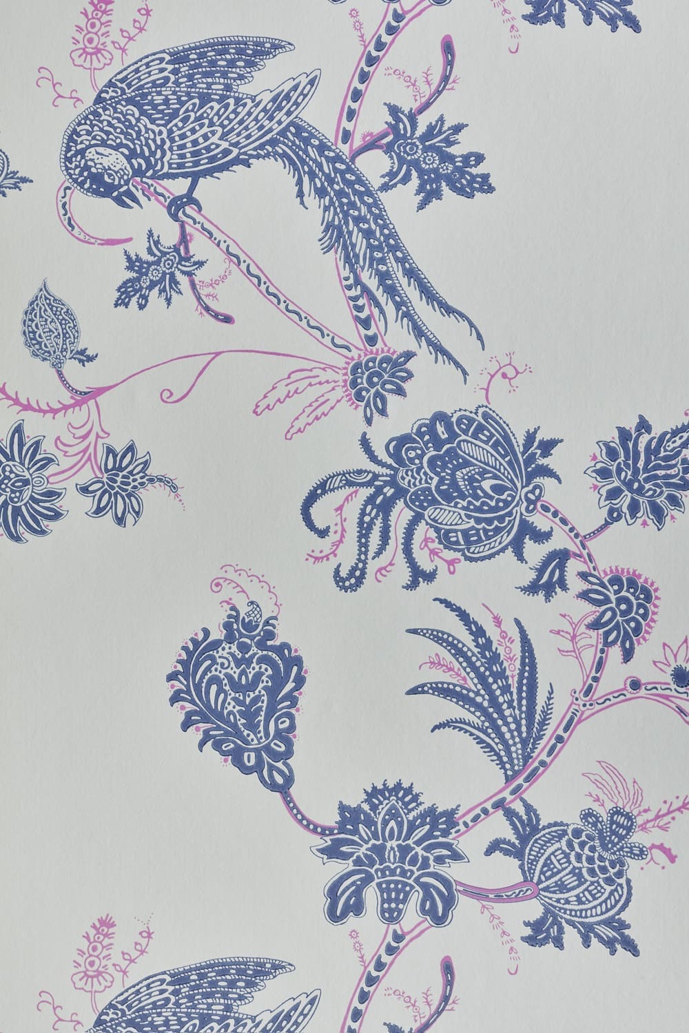 Vintage Bird Trail Wallpaper in Blue / Pink by Barneby Gates