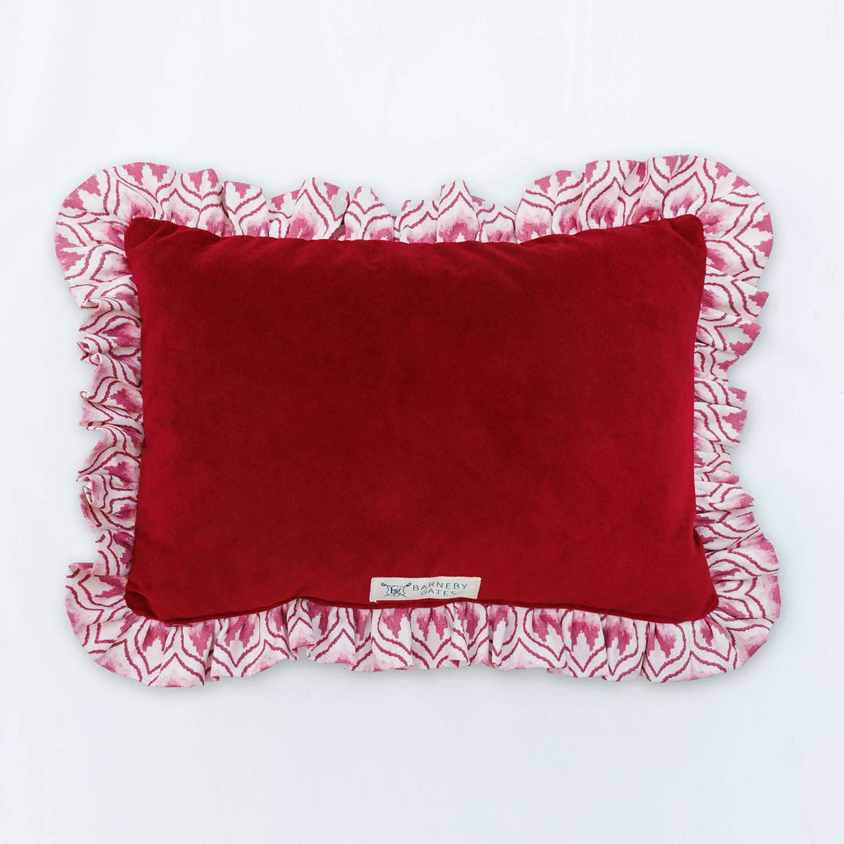 Ikat Heart Cushion in Oxblood by Barneby Gates
