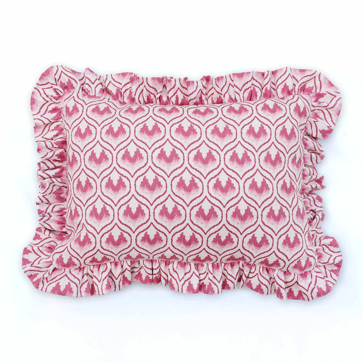 Ikat Heart Cushion in Oxblood by Barneby Gates