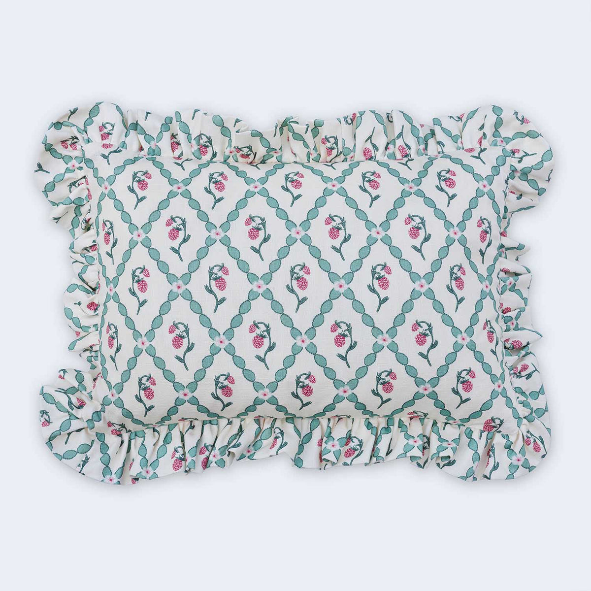 Strawberry Trellis Cushion in Vintage Cream by Barneby Gates