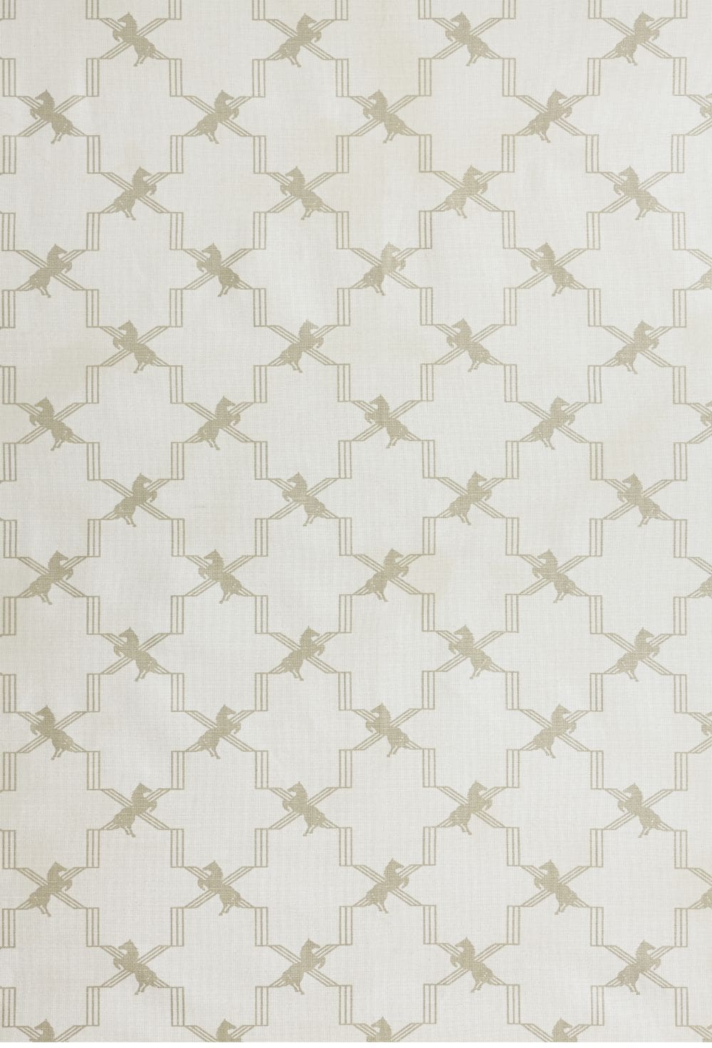 Horse Trellis Fabric in Metallic Stone by Barneby Gates