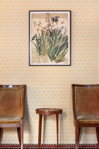 Ikat Heart Wallpaper in Mustard by Barneby Gates