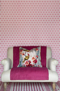 Ikat Heart Wallpaper in Oxblood by Barneby Gates