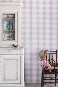 Indian Stripe Wallpaper in Pink / Teal by Barneby Gates
