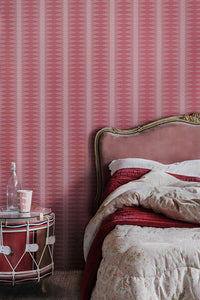 Indian Stripe Wallpaper in Snug Red by Barneby Gates