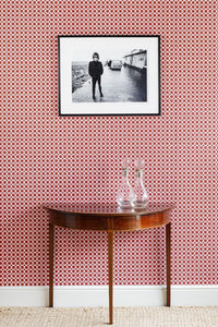 Lattice Cane Wallpaper in Red / Pink by Barneby Gates