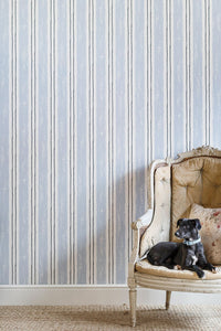 Painter's Stripe Wallpaper in Blue by Barneby Gates