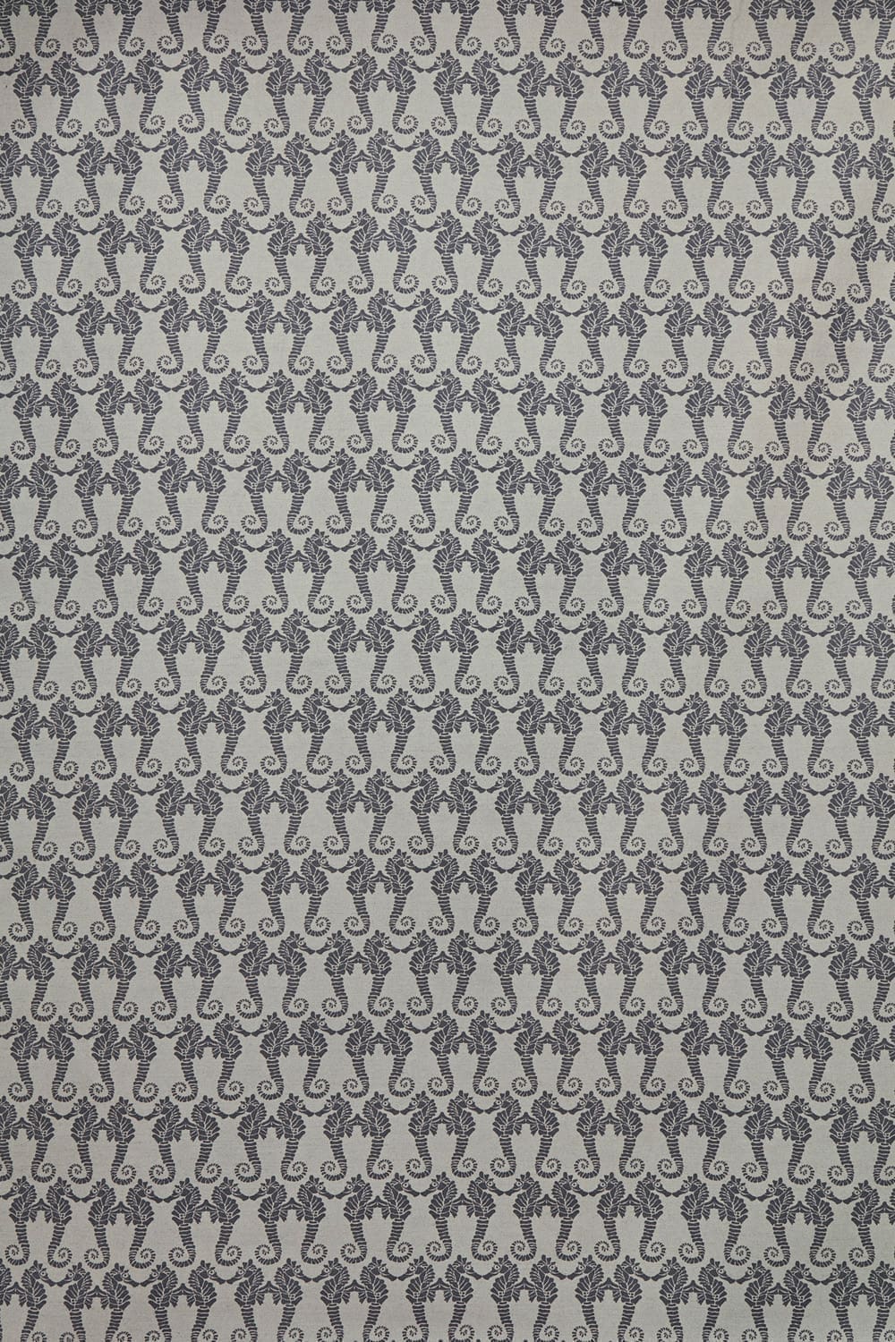 Seahorse Fabric in Charcoal on Natural by Barneby Gates