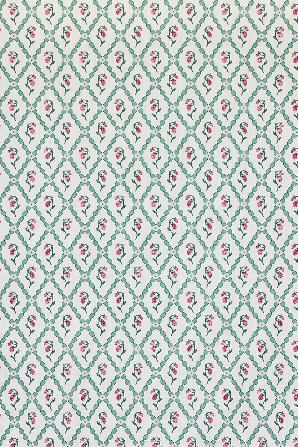 Wild Strawberry Trellis Fabric in Vintage Cream by Barneby Gates