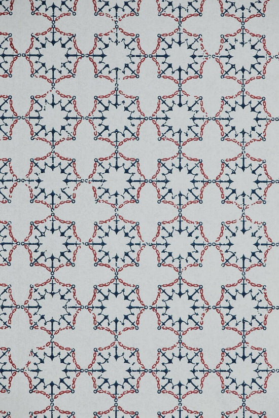 Anchor Tile Wallpaper - Red / White / Blue – Barneby Gates