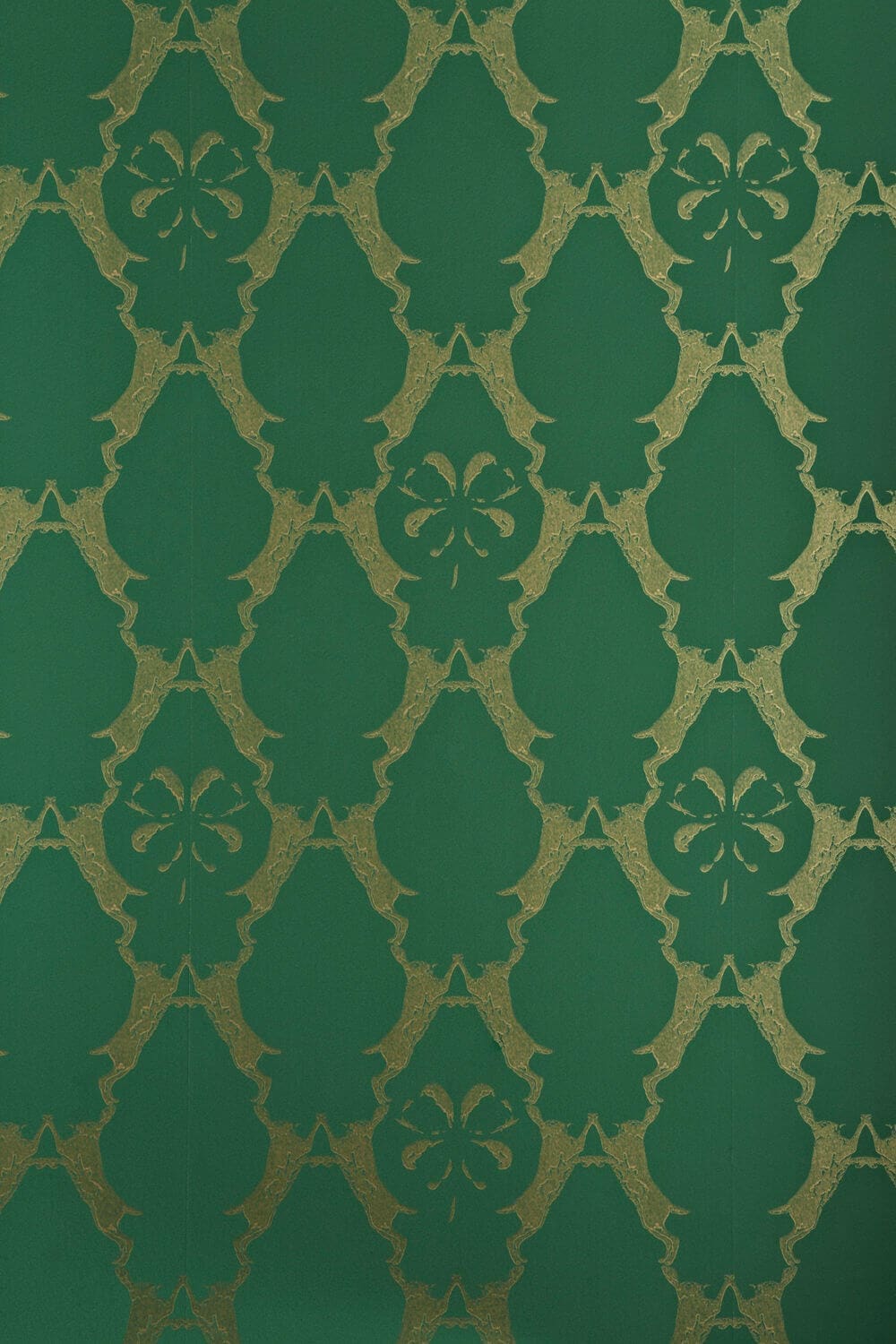 Boxing Hares Wallpaper in Billiard Green by Barneby Gates